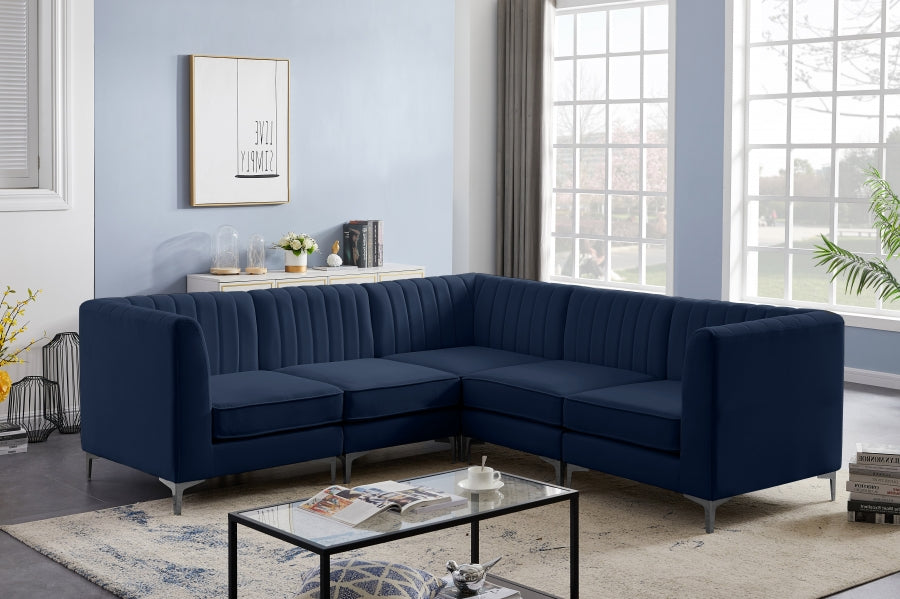 Sectionnel modulaire en velours Alina