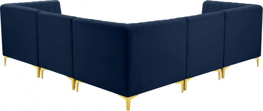 Sectionnel modulaire en velours Alina