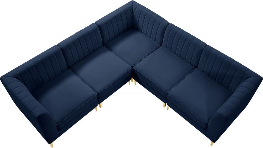Sectionnel modulaire en velours Alina