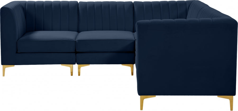 Sectionnel modulaire en velours Alina