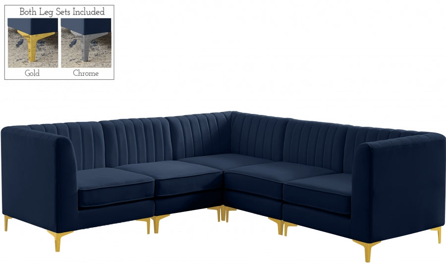Sectionnel modulaire en velours Alina