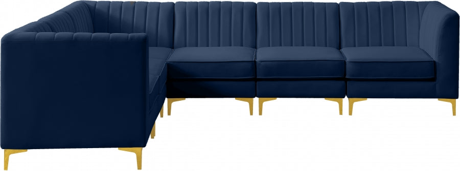 Sectionnel modulaire en velours Alina