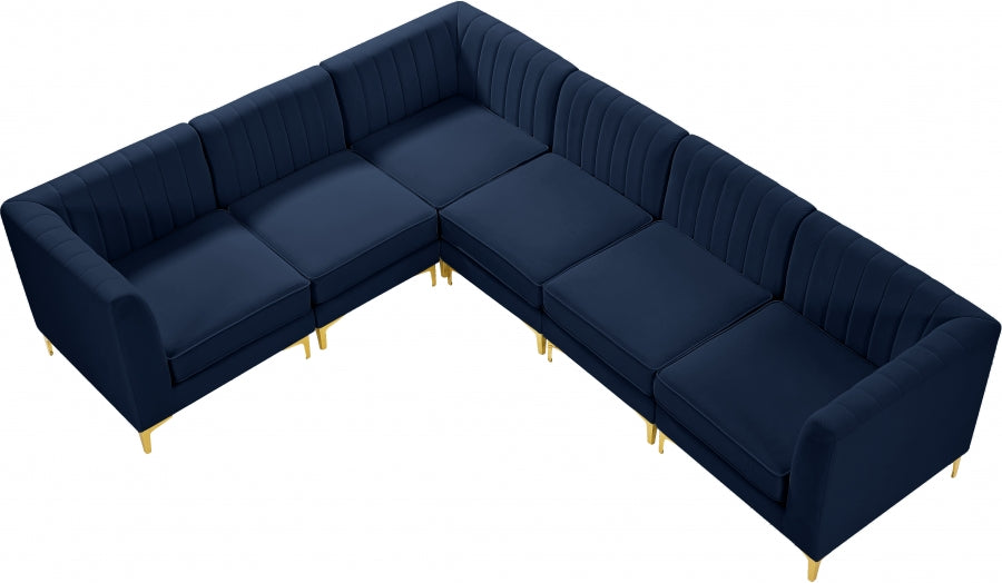 Sectionnel modulaire en velours Alina