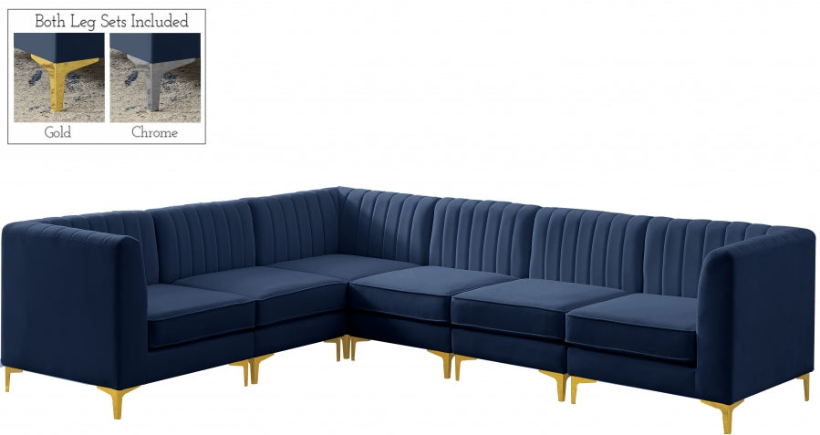 Sectionnel modulaire en velours Alina
