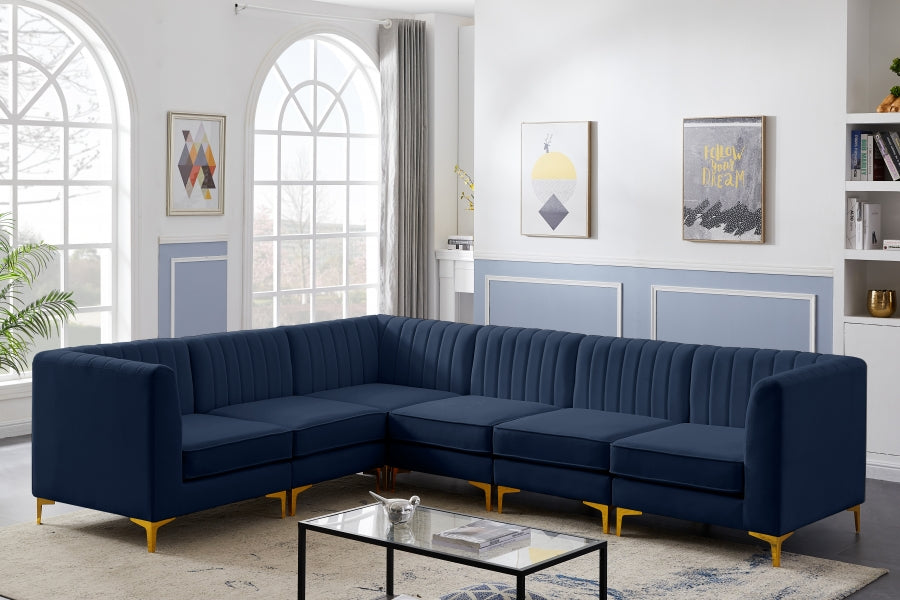Sectionnel modulaire en velours Alina