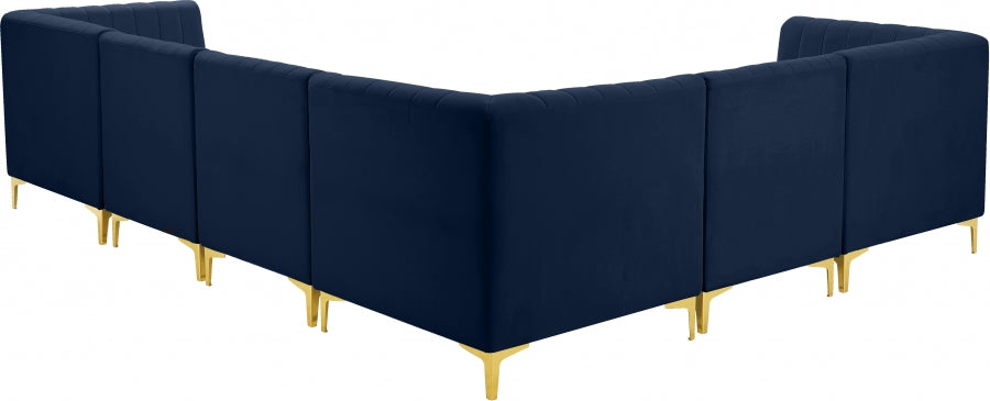 Sectionnel modulaire en velours Alina