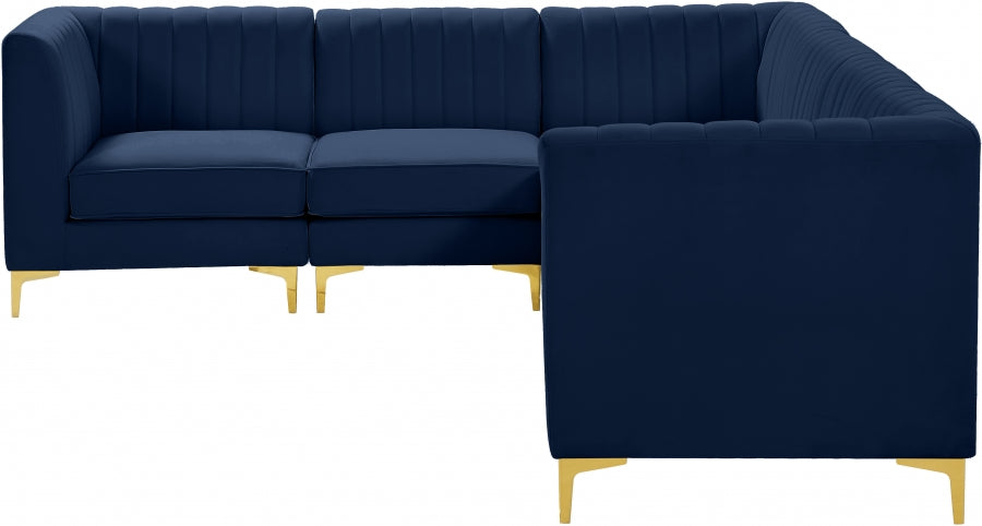 Sectionnel modulaire en velours Alina