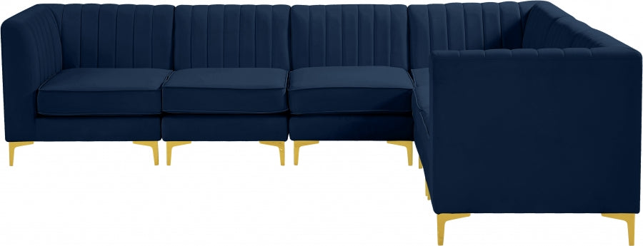 Sectionnel modulaire en velours Alina