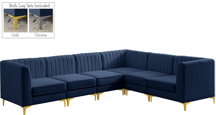 Sectionnel modulaire en velours Alina