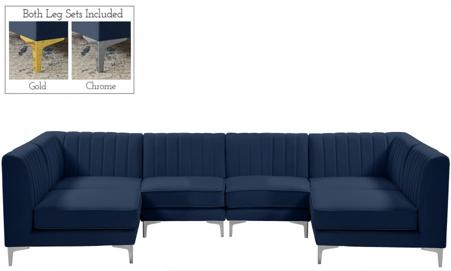 Sectionnel modulaire en velours Alina