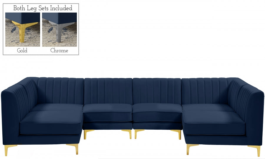 Sectionnel modulaire en velours Alina