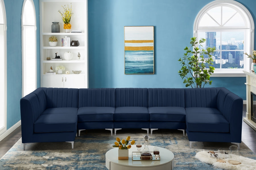 Sectionnel modulaire en velours Alina