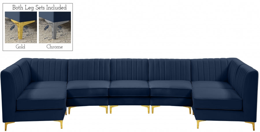 Sectionnel modulaire en velours Alina