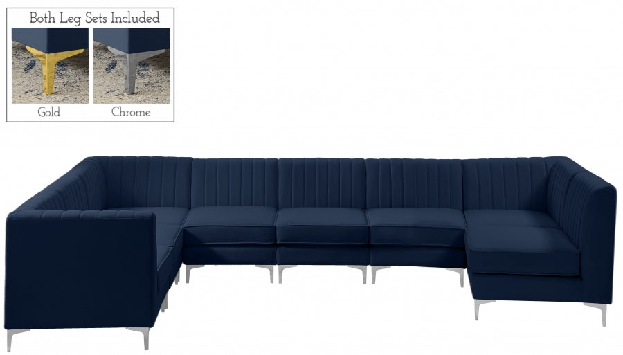 Sectionnel modulaire en velours Alina