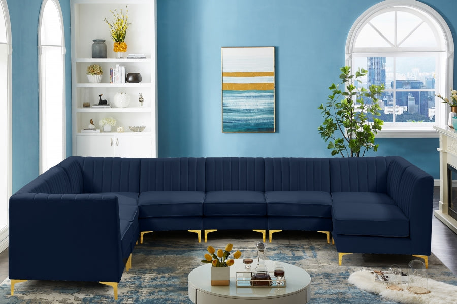 Sectionnel modulaire en velours Alina
