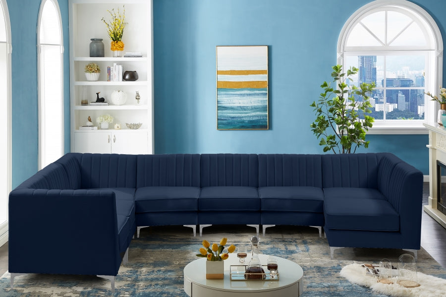 Sectionnel modulaire en velours Alina