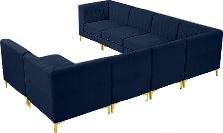 Sectionnel modulaire en velours Alina