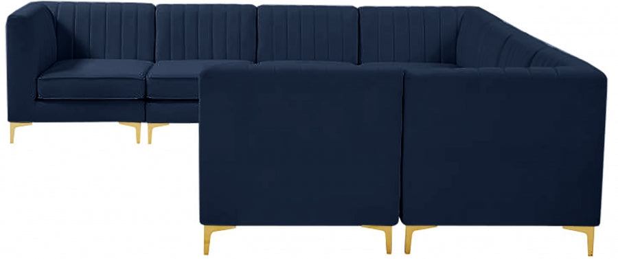 Sectionnel modulaire en velours Alina
