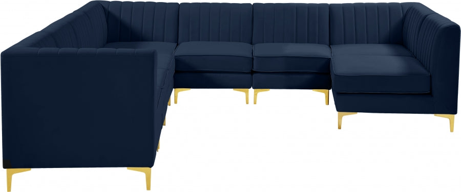 Sectionnel modulaire en velours Alina