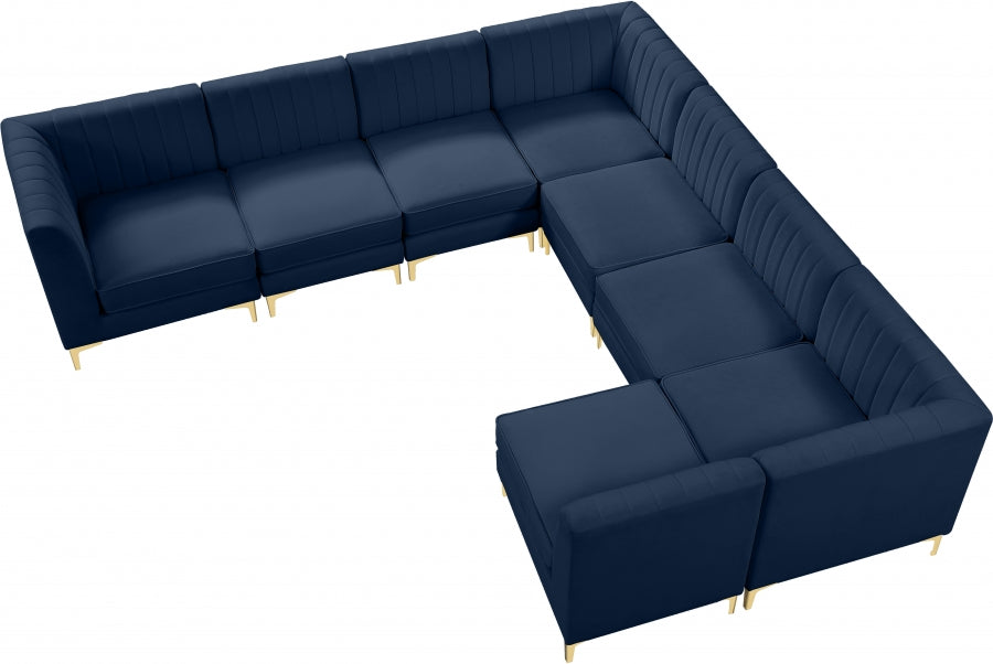 Sectionnel modulaire en velours Alina