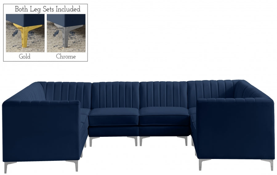 Sectionnel modulaire en velours Alina