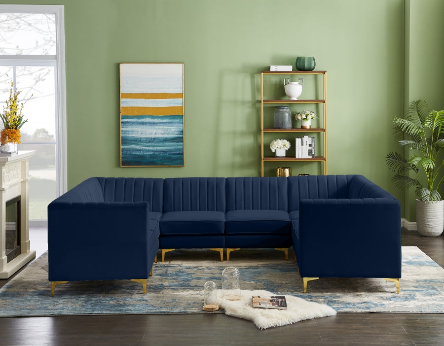 Sectionnel modulaire en velours Alina
