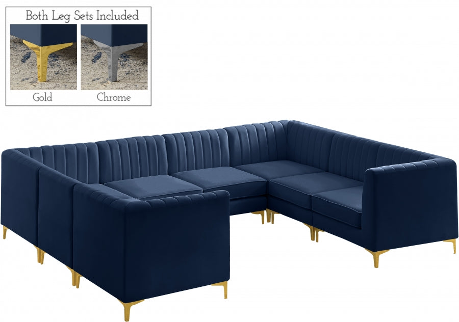 Sectionnel modulaire en velours Alina