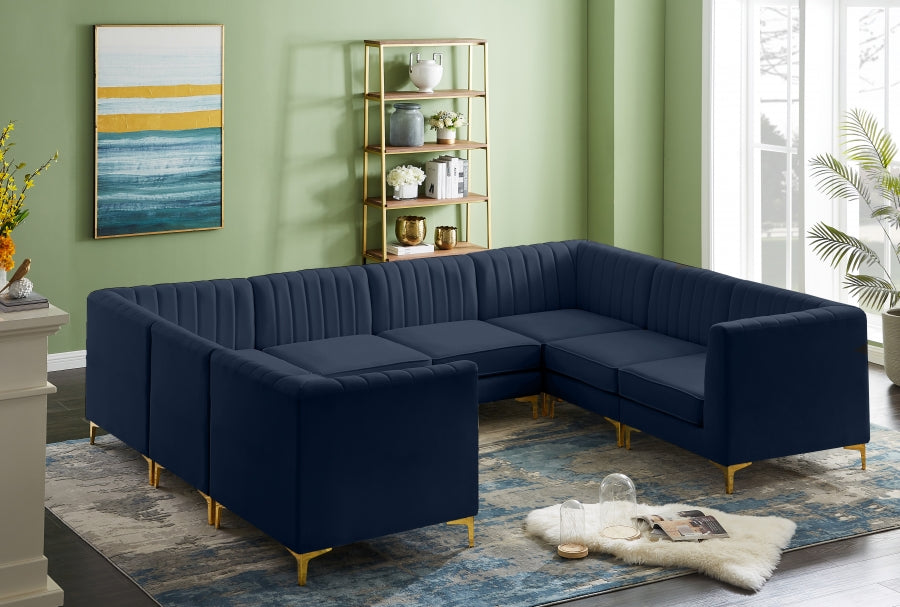 Sectionnel modulaire en velours Alina