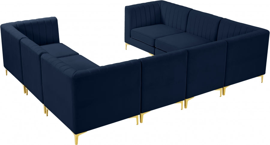Sectionnel modulaire en velours Alina