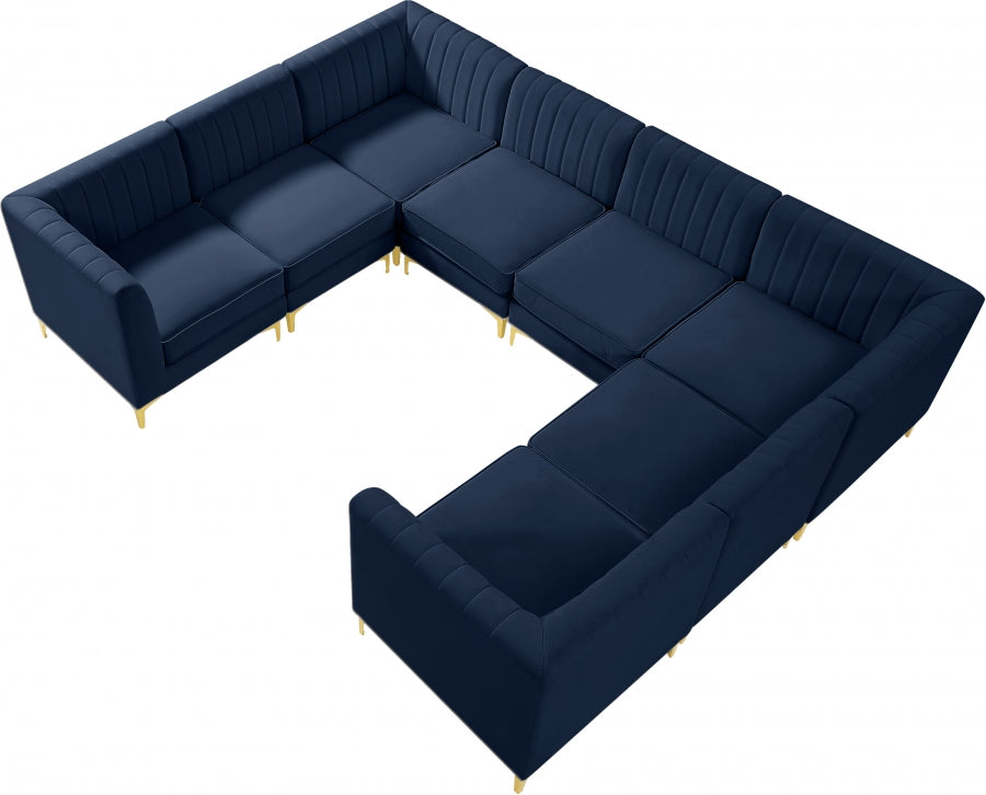 Sectionnel modulaire en velours Alina