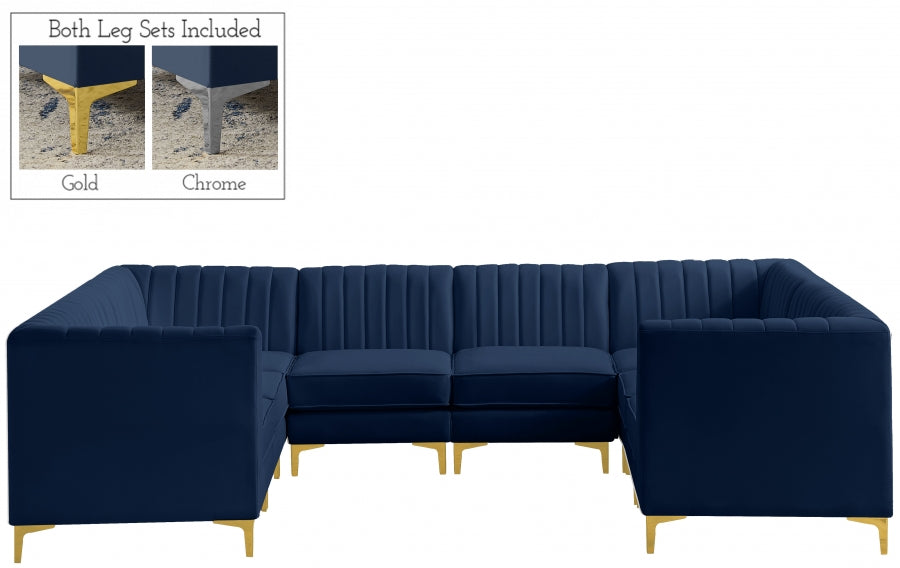 Sectionnel modulaire en velours Alina