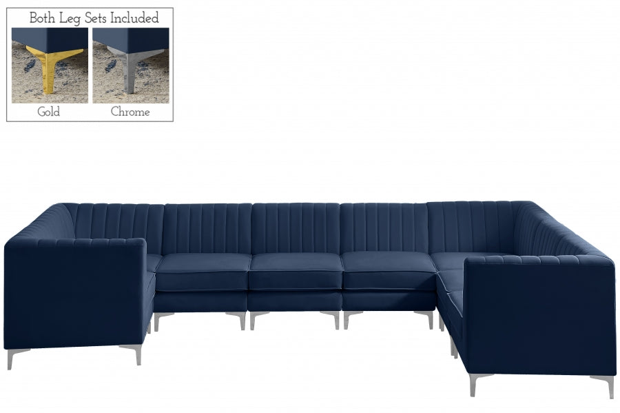 Sectionnel modulaire en velours Alina