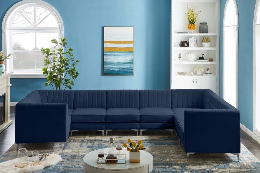 Sectionnel modulaire en velours Alina