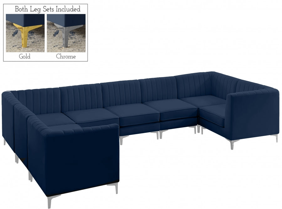 Sectionnel modulaire en velours Alina