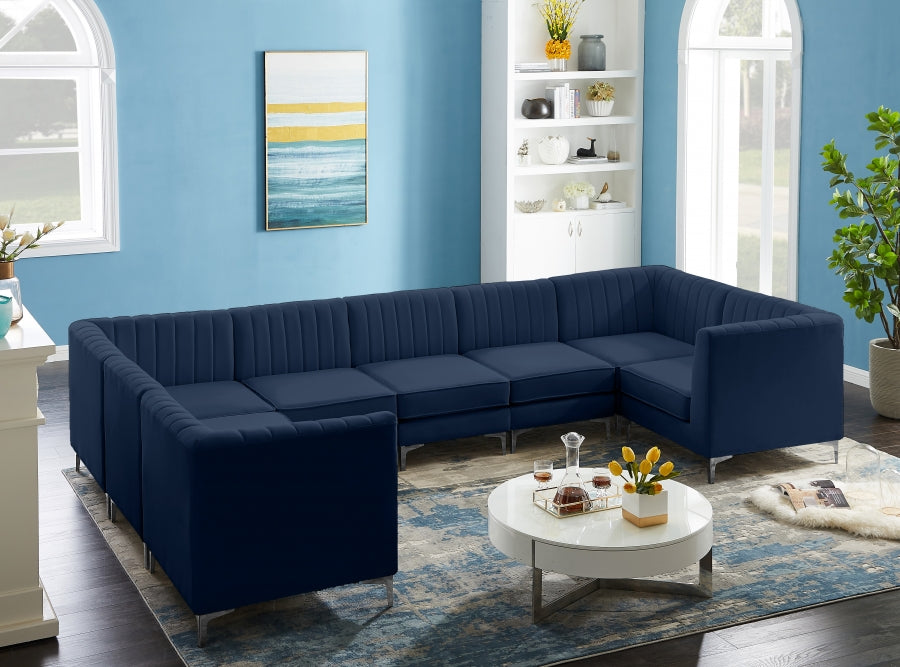 Sectionnel modulaire en velours Alina