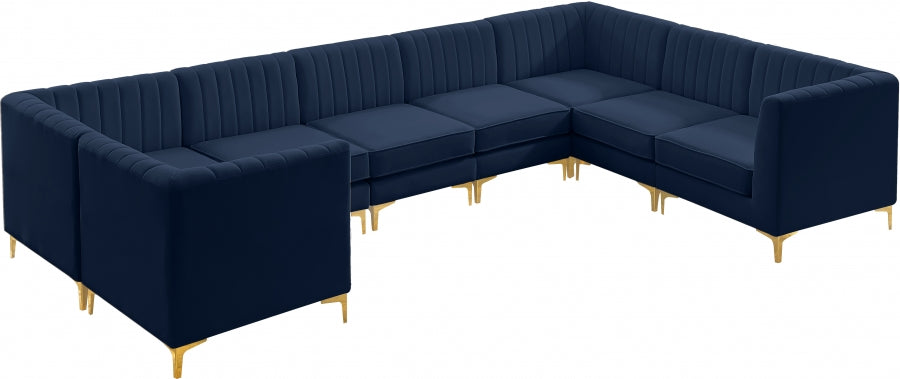Sectionnel modulaire en velours Alina