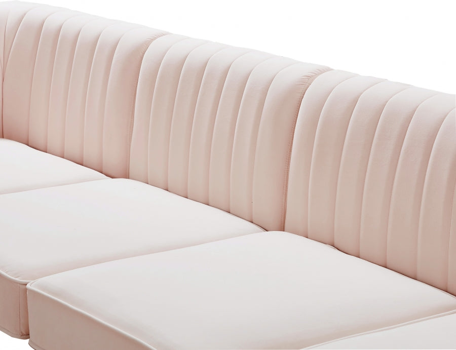 Chaise modulaire sans accoudoirs en velours Alina