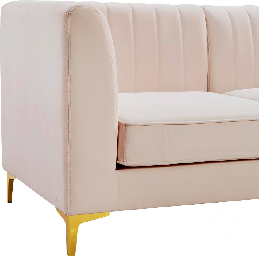 Chaise modulaire sans accoudoirs en velours Alina