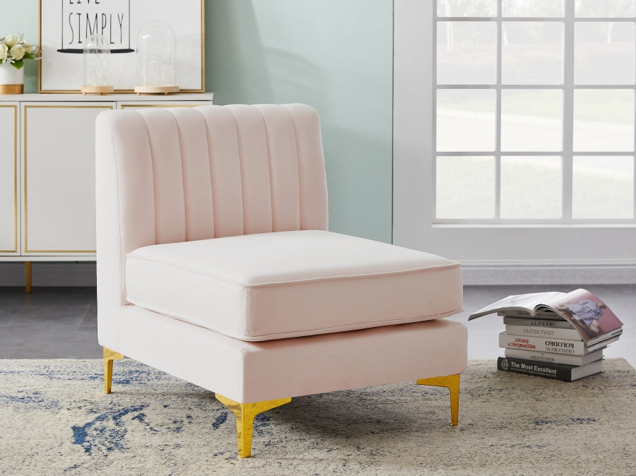 Chaise modulaire sans accoudoirs en velours Alina