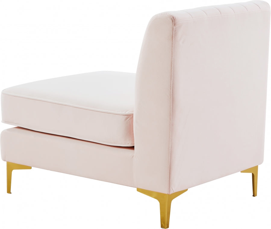 Chaise modulaire sans accoudoirs en velours Alina