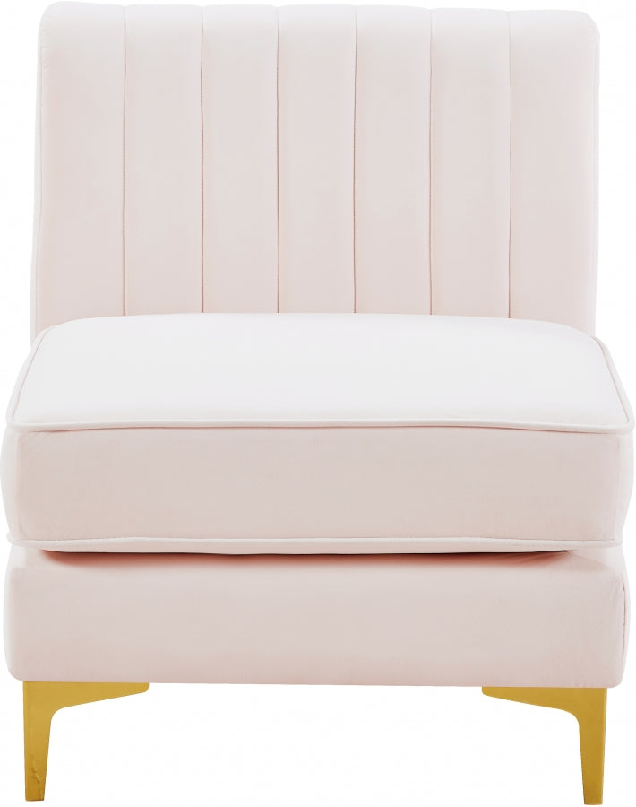 Chaise modulaire sans accoudoirs en velours Alina