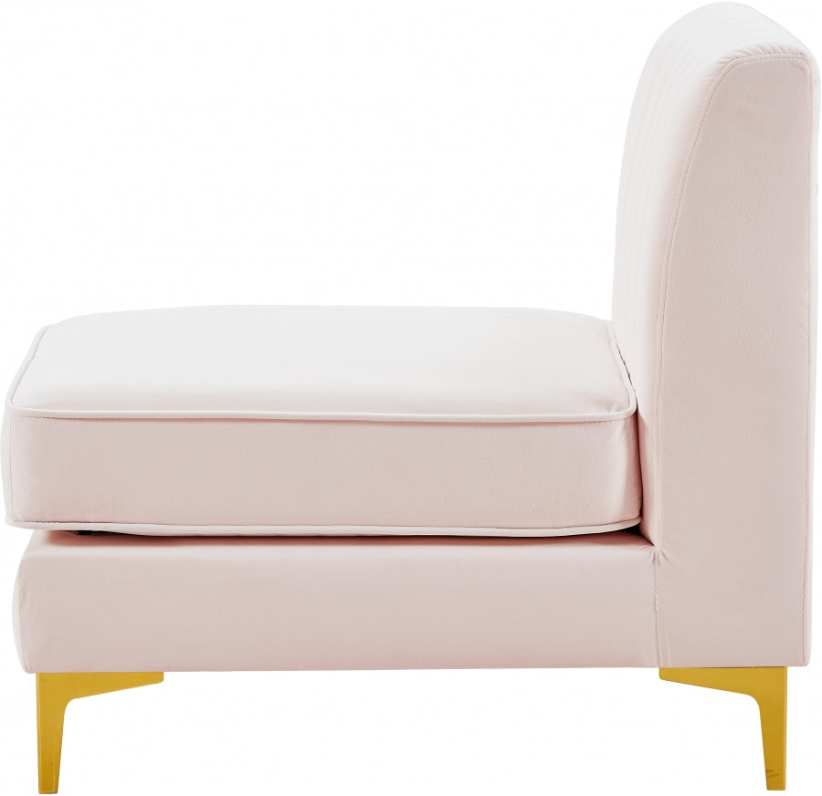 Chaise modulaire sans accoudoirs en velours Alina