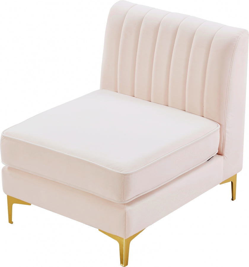 Chaise modulaire sans accoudoirs en velours Alina