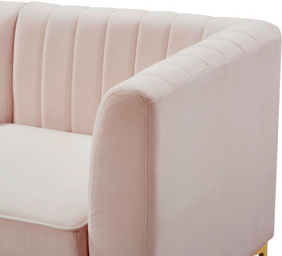 Chaise modulaire sans accoudoirs en velours Alina