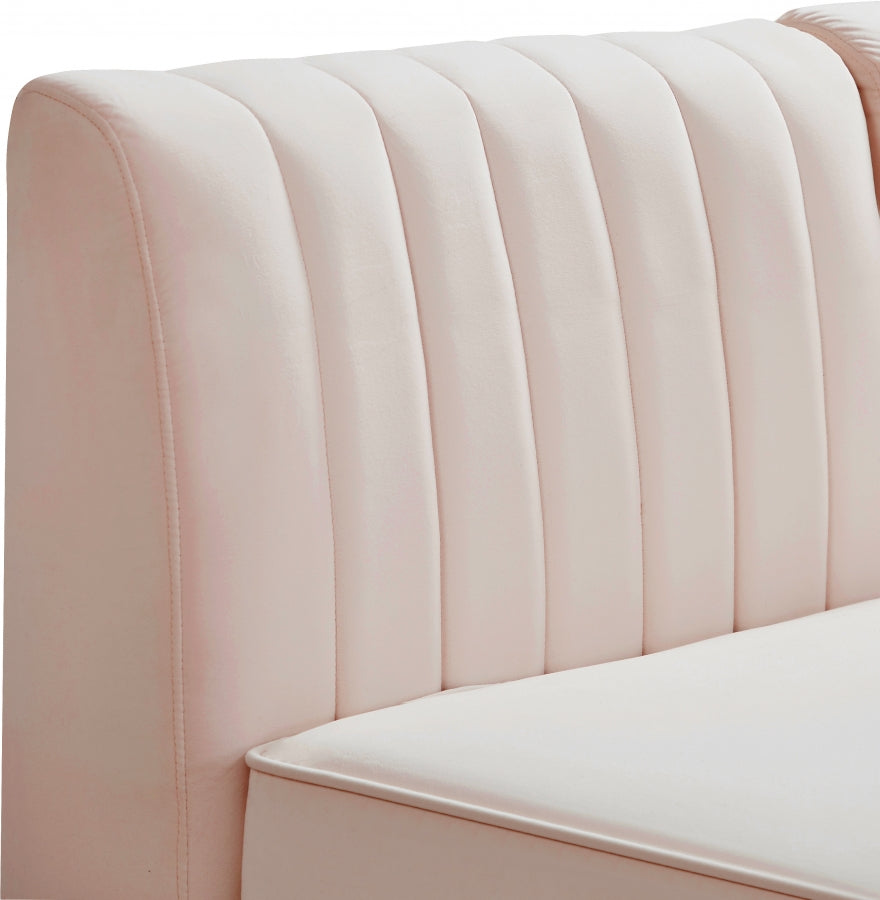 Chaise modulaire sans accoudoirs en velours Alina
