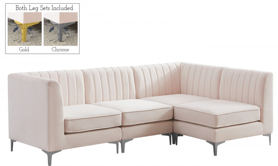 Sectionnel modulaire en velours Alina