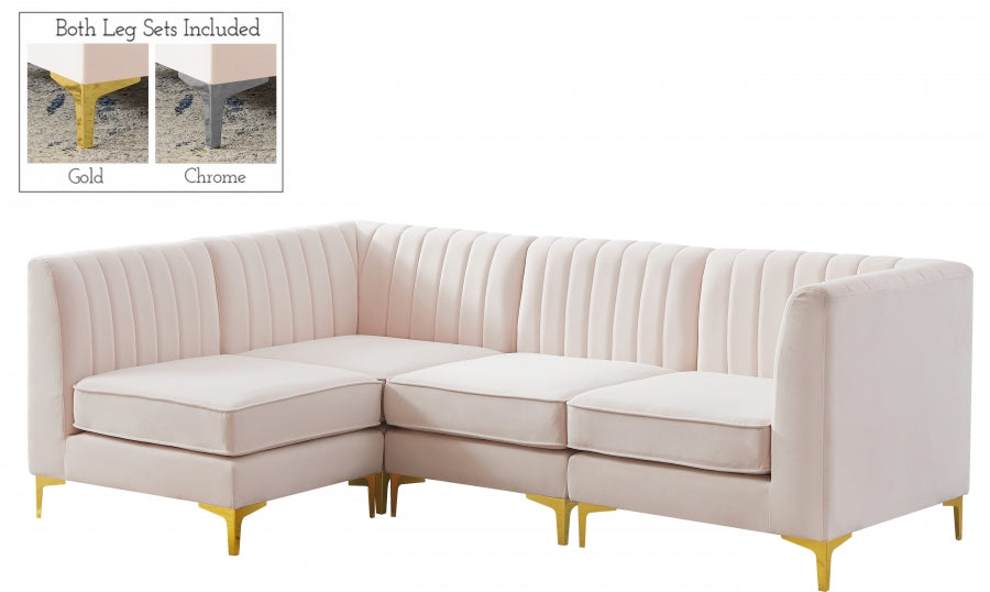 Sectionnel modulaire en velours Alina