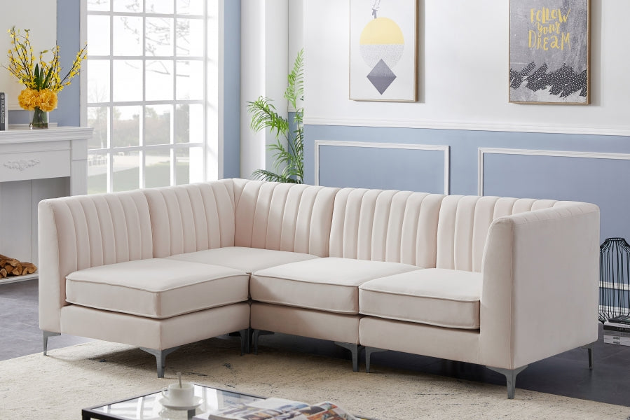 Sectionnel modulaire en velours Alina