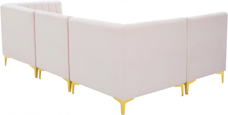Sectionnel modulaire en velours Alina