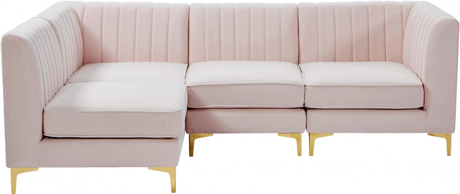 Sectionnel modulaire en velours Alina